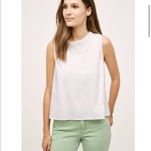 ANTHROPOLOGIE: White Tulip Neck Tank